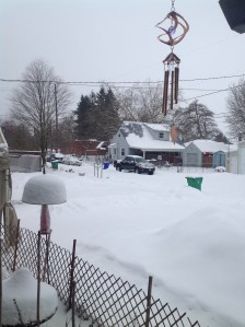 Lots of snow, an unusual winter in Portland.